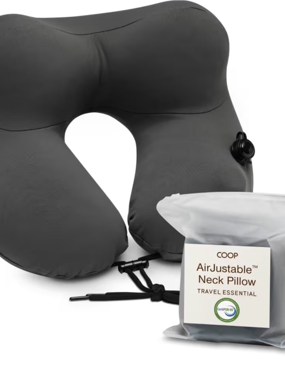 AirJustable™ Inflatable Neck Pillow for Travel - Black